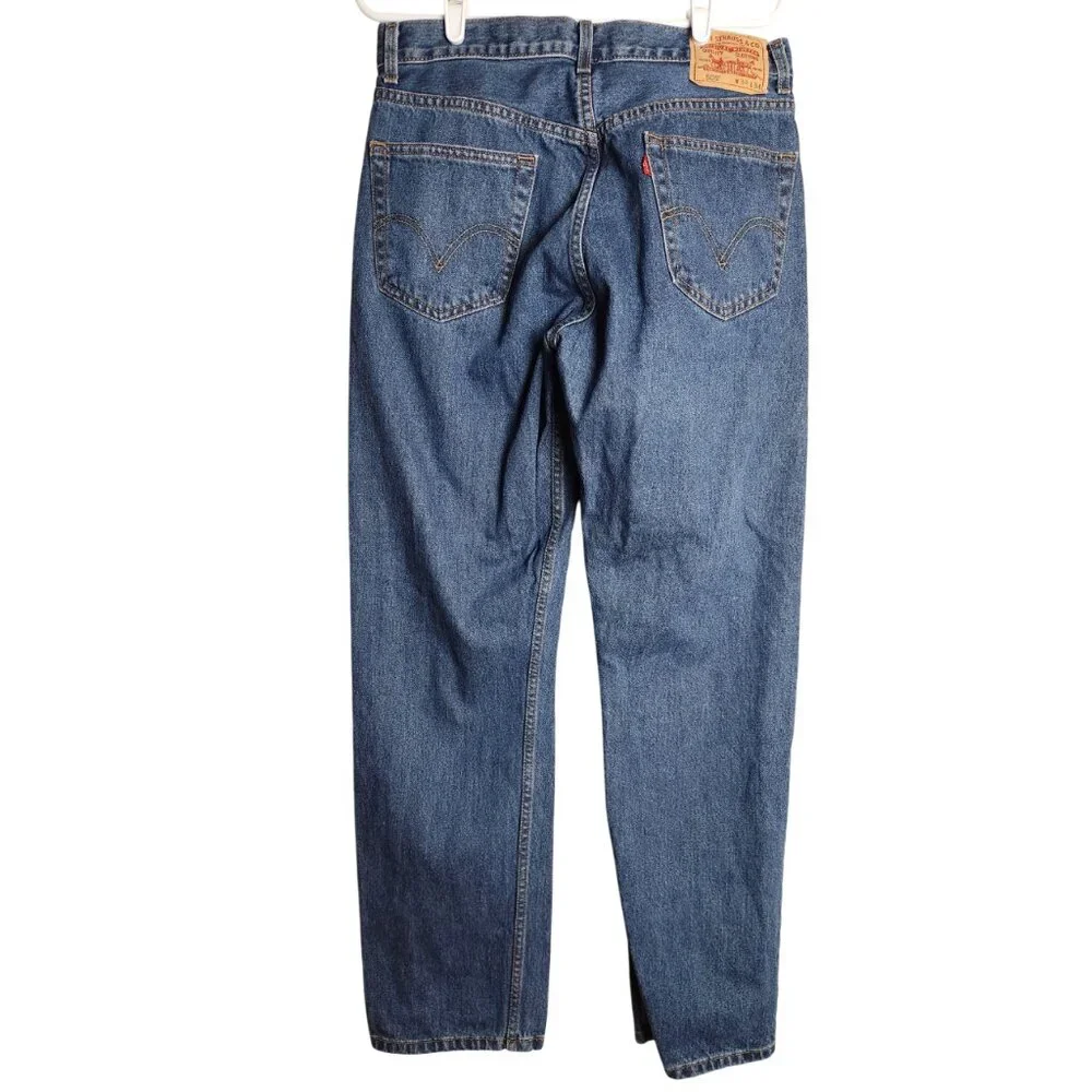 Levis 505 Jeans Mens 34x34‎ Blue Regular Fit Straight Leg Medium Wash Zip Fly